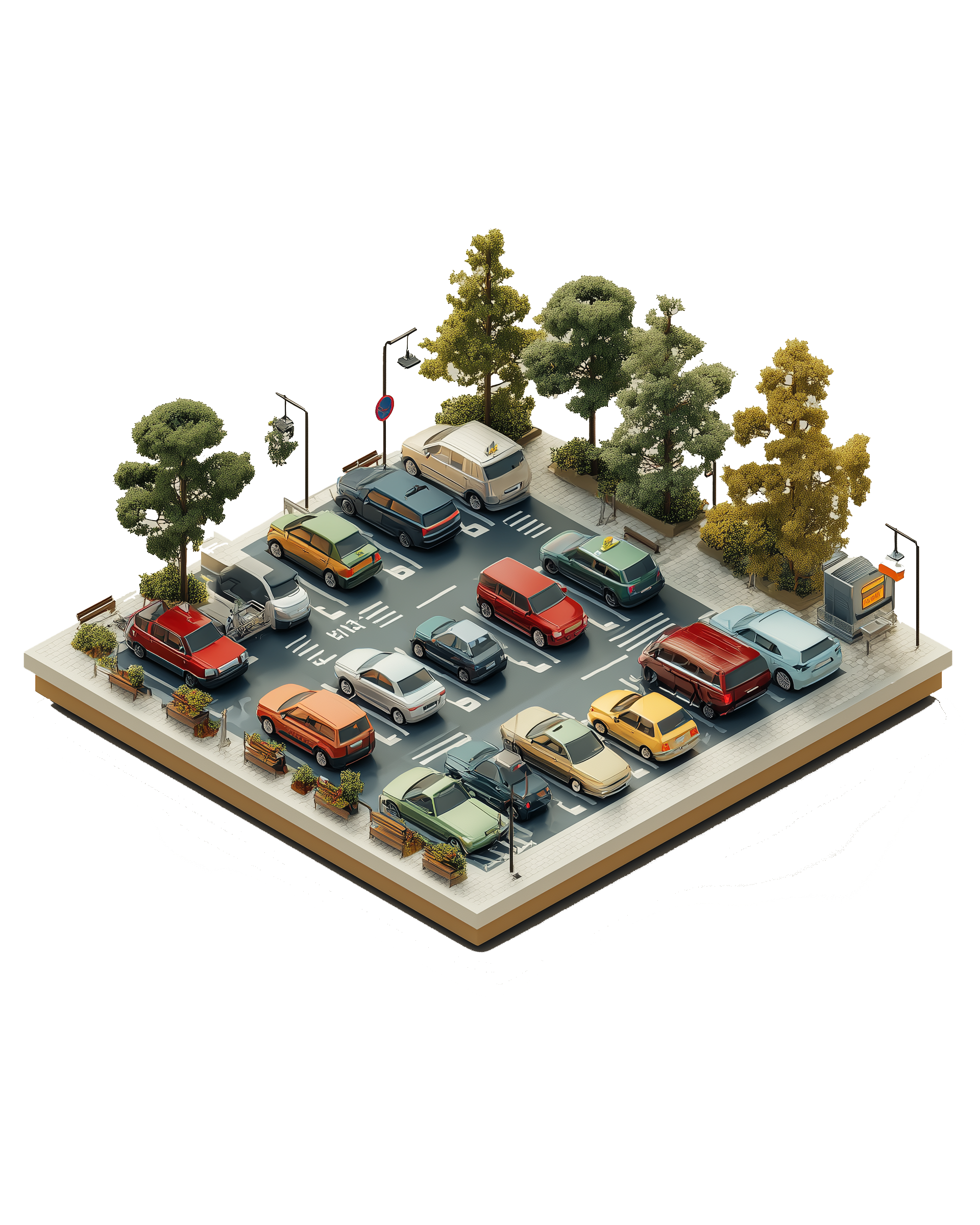 fraudolento_miniature_parking_lot_isometric_view_--ar_45_--raw__f52eef69-f06d-47af-a118-07faf8f6c181